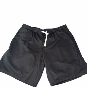 Black Men's Athletic Mesh Shorts with Drawstring
